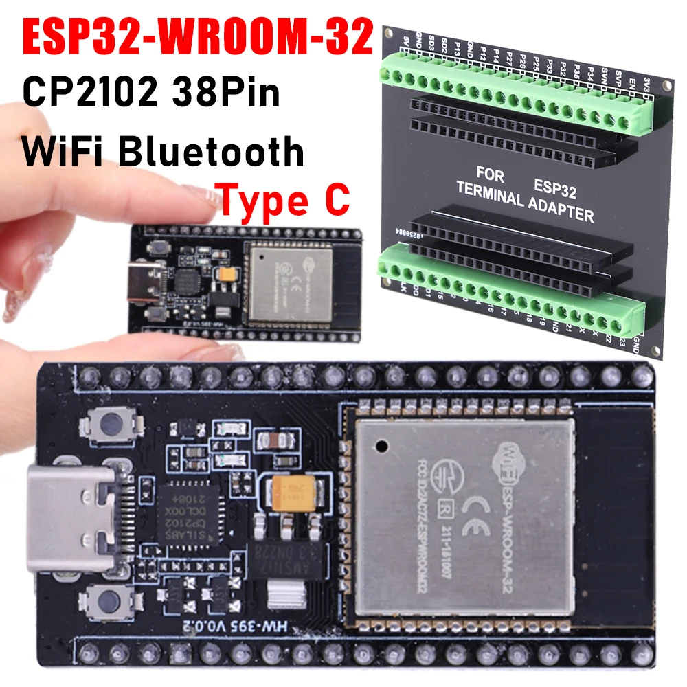 ESP32 개발 보드 Type-C CP2102 WIFI 블루투스 모듈 ESP32 WROOM-32 듀얼 코어 무선 모듈 ESP-32 확장 보드