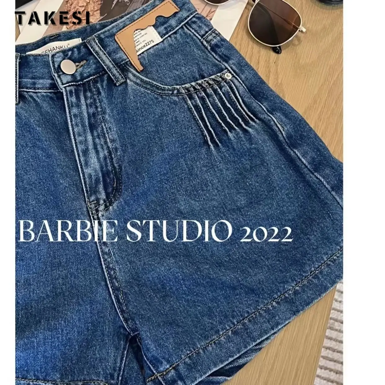 

2023 Summer Harajuku High Waist Y2K Streetwear Baggy Jean Shorts For Women Casual Loose Fit Wide Leg Blue Denim Shorts