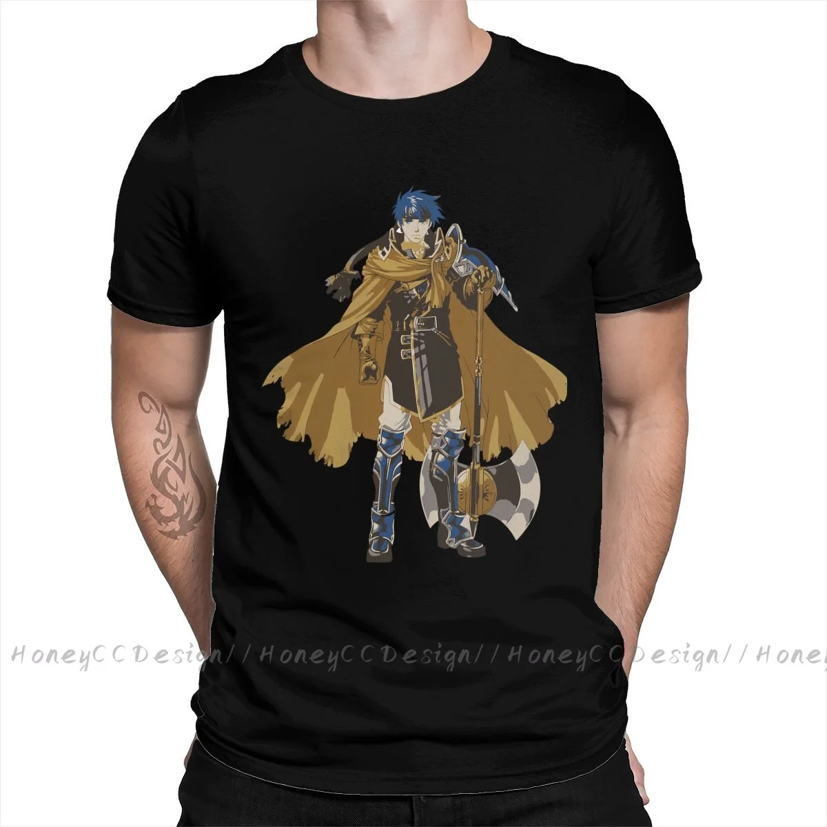 T-Shirt In Cotone Con Stampa Emblema Del Fuoco Camiseta Hombre Brave Ike For Men Fashion Streetwear Shirt Gift