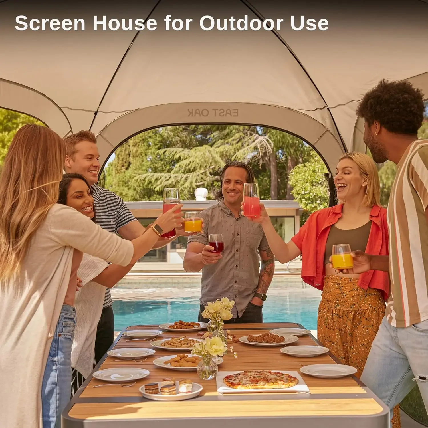 NEW-Screen House Tent Pop-Up, Portable Screen Room Canopy Instant Screen Tent 12 x 12 FT with Carry Bag for Patio,