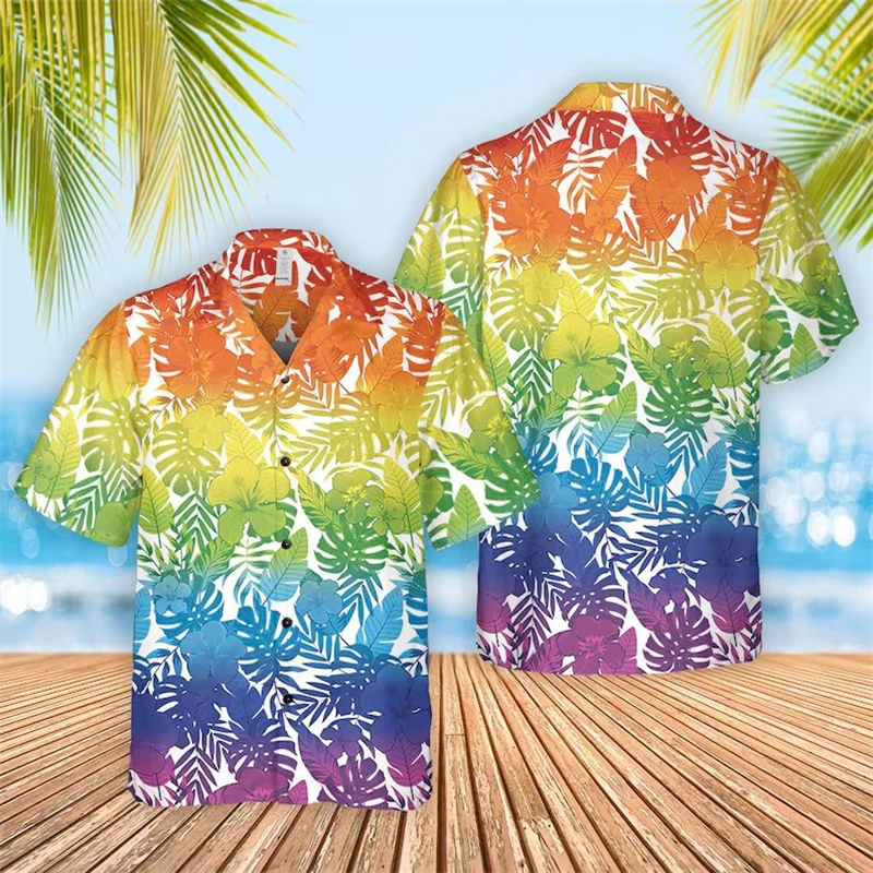 Camisa hawaiana divertida para hombre, sudadera playera con estampado de gato y música en 3D, camisa de manga corta de diseñador callejero, ropa para hombre de alta calidad