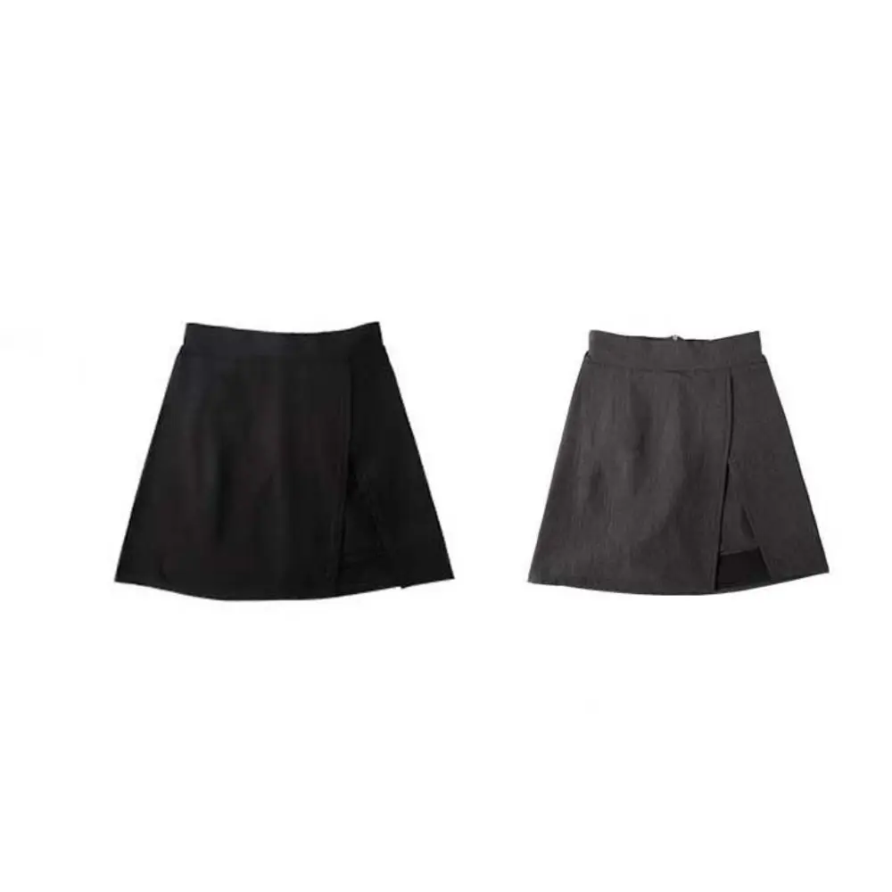 Korean Style Slit Women's A-line Skirt Asymmetric Y2K Mini Shorts Skirt Spicy Girl Style Skirt with Safety Shorts Party
