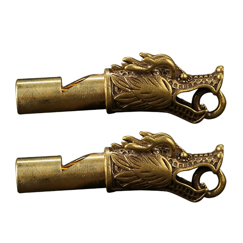 

2 Pcs Necklace Faucet Whistle Men and Women Whistles Charms for Jewelry Making Copper Camping
