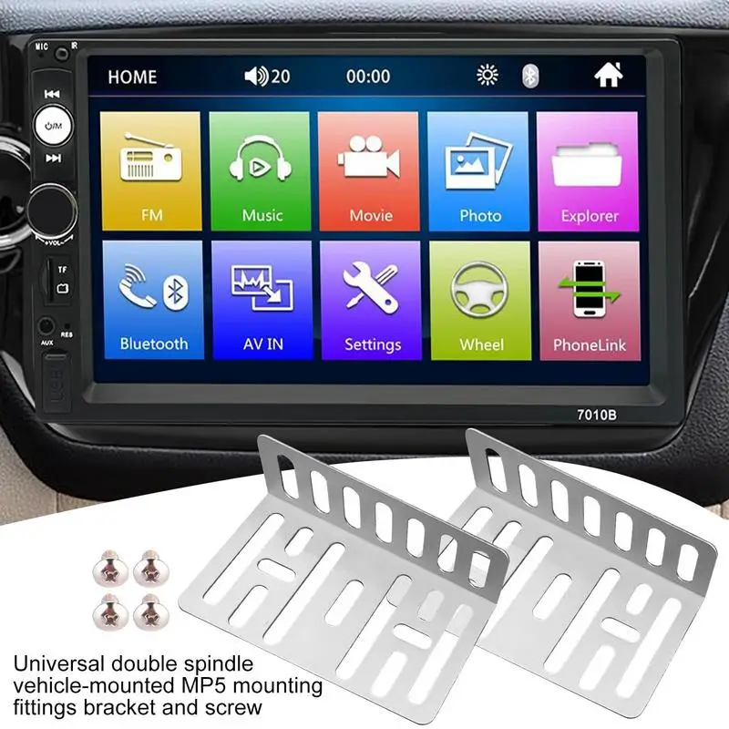 2 DIN Installation Kit Car Radio Adapter Double DIN Installation Slot Metal Car Stereo Radio Mounting Frame Fitting Kit