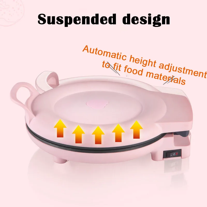 New 2024 Bear Pink Household small double-sided heating pancake pan pancake pan electric pancake stall 3