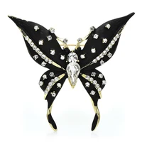 Wuli&baby Charming Black Butterfly Brooches For Women Unisex Enamel Flying Insects Party Office Brooch Pin Gifts 1