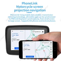 5'' Motorcycle GPS Navigation IPX7 Waterproof with Sunshade Wireless Carplay Android Auto Display Portable Monitor Dual BT WIFI - Image 5