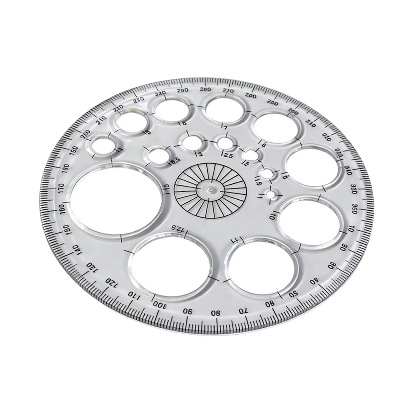 원형 템플릿 원형 각도기 원형 스텐실 측정 도구 페인팅 드로잉 제도 도구