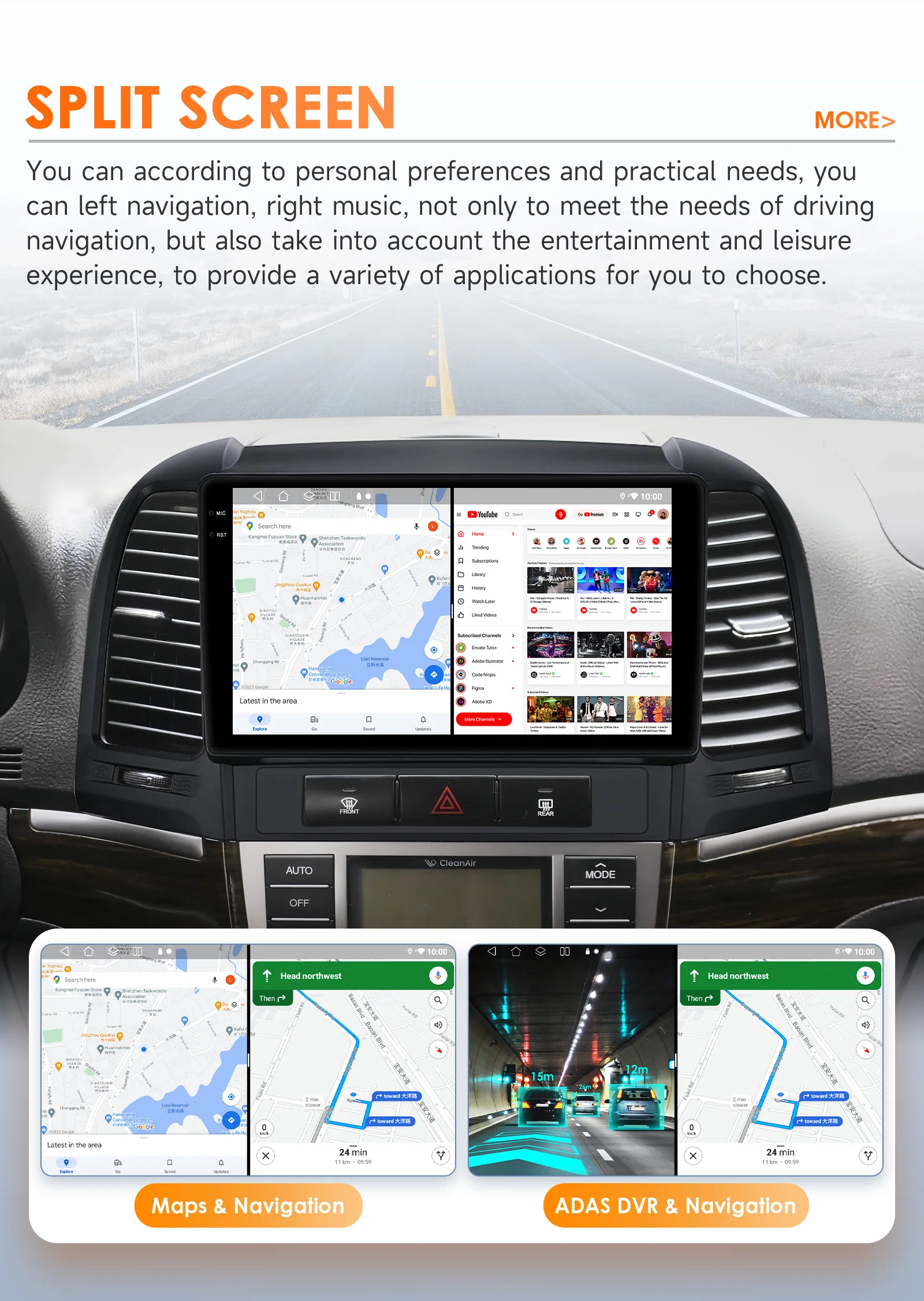Hizpo 8 + 128G Android 14 Auto Radio Für Hyundai Santa Fe 2 2006-2012 Carplay Auto Multimedia GPS 2din Autoradio Navigation 2 din – Detail 33