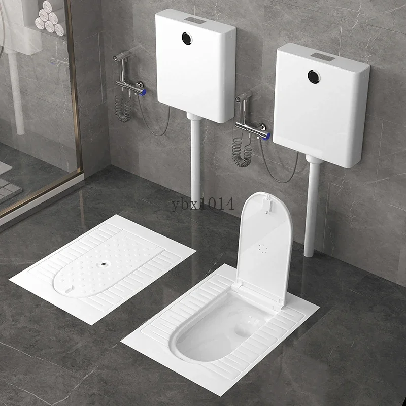 ~Household Toilet Water Tank Set Bathroom Small Apartment Shower Room Potty Chair with Cover Toilet 3
