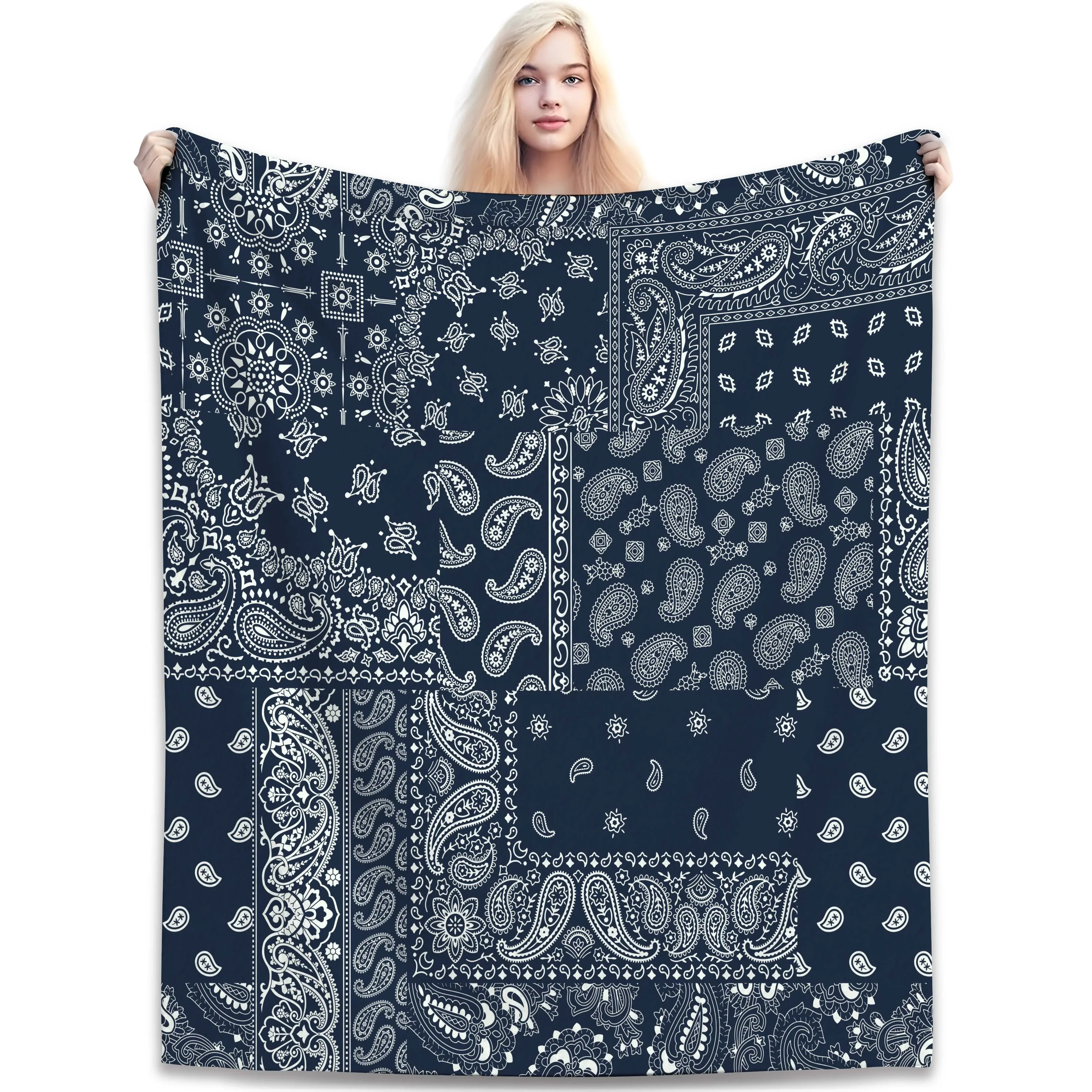 1pc Decke böhmischen Paisley Muster Retro Geschenk Flanell Decke maschinen wasch bar digital bedruckte Polyester Decke – Detail 8