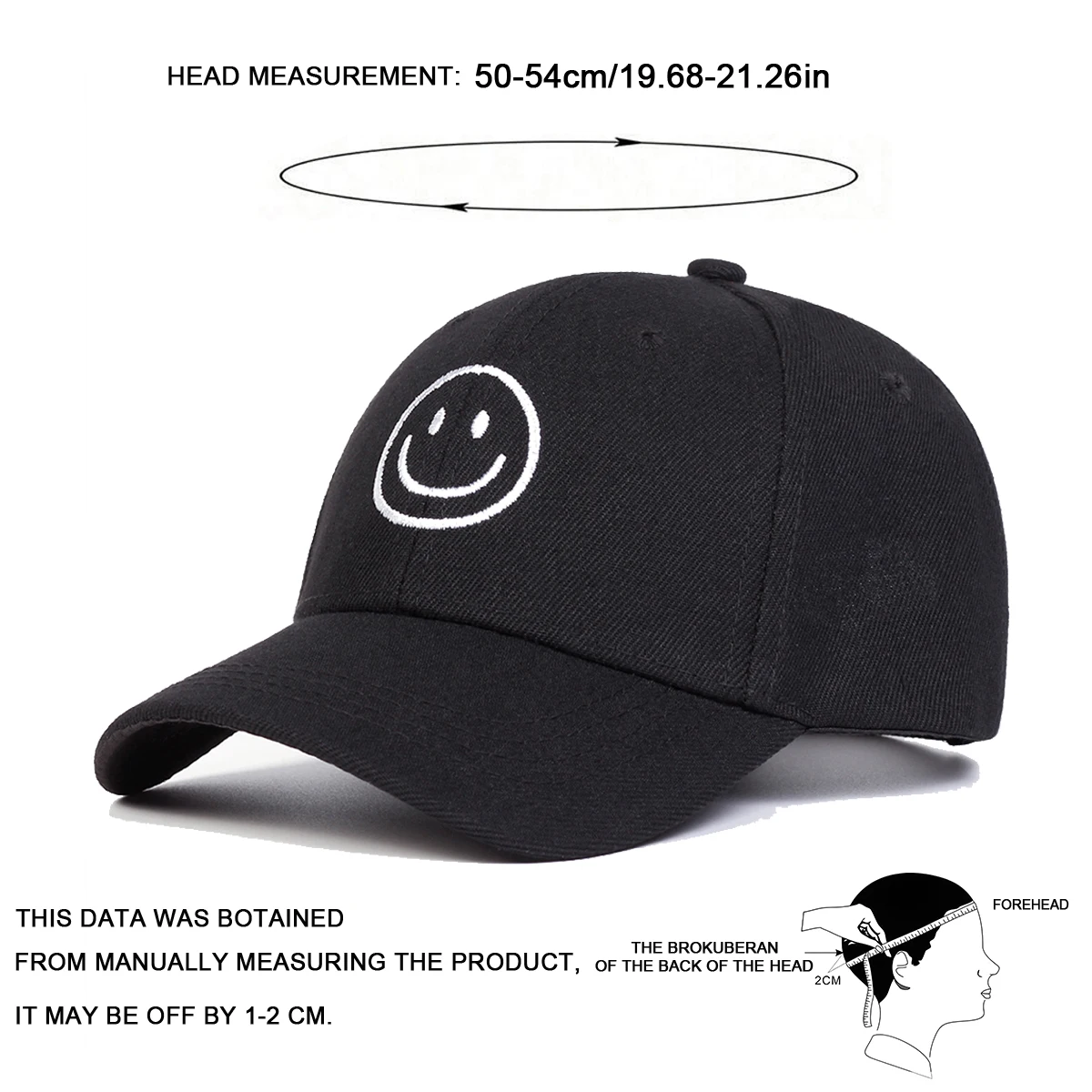Children Smiling Embroidery Baseball Caps Spring Summer Outdoor Adjustable Casual Hats Boy Girl Travel Sunscreen Hat 6