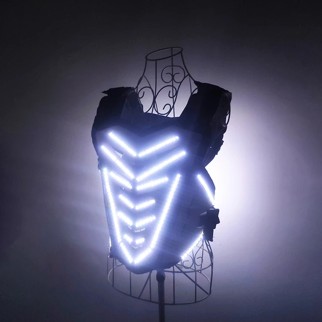 Costume de brevShoous LED pour Femme, Tenue de Rave avec Armure