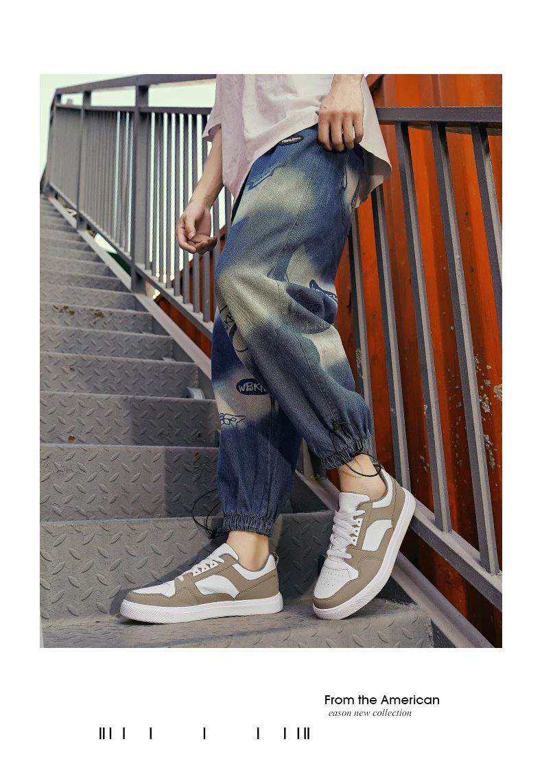 Description Picture 5 of itemMen's fashion color matching skateboard shoes, wear light sports shoes, comfortable breathable lace-up sports shoes, suitable fo