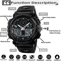 2017 New SKMEI Men Sports Watches Dual Display Digital Quartz Watch Men Waterproof Casual Outdoor Electronic Wrist Watches 2