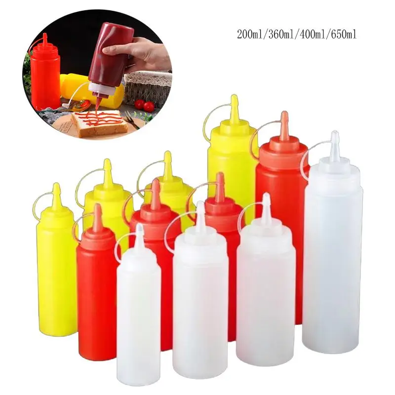 24 Pcs 16 oz Plastic Condiment Squeeze Bottles Squeeze Leak Proof  Multipurpose Squirt Bottles with Twist Top Cap for Sauces Ketchup BBQ Syrup