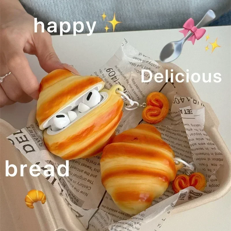 3D Croissant Case Protective Earphone Cover