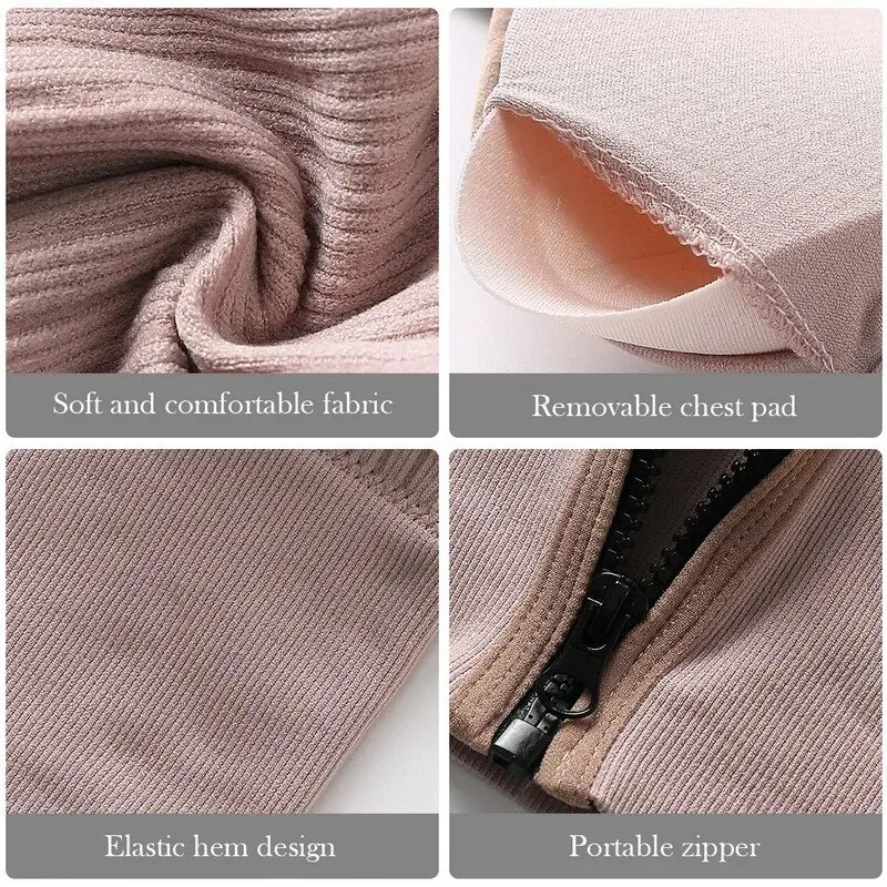 Description Picture 6 of itemSeamless Bra Women's Tube Top Front Zipper Sexy Sports Crop Tops Beauty Back V-Neck Camisoles Push Up Lingerie Sports Tank Top