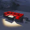 Furniture Sectional Sofa with Gas Fire Pit Table Outdoor Patio Furniture Sets Propane Fire Pit red-Rectangular Garden Sofas 3