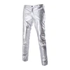 Wholesale & retail Coated Gold Silver Black (Jackets + Pants) Men Suit Sets Dress Brand Blazer Party stage show shiny clothes 4