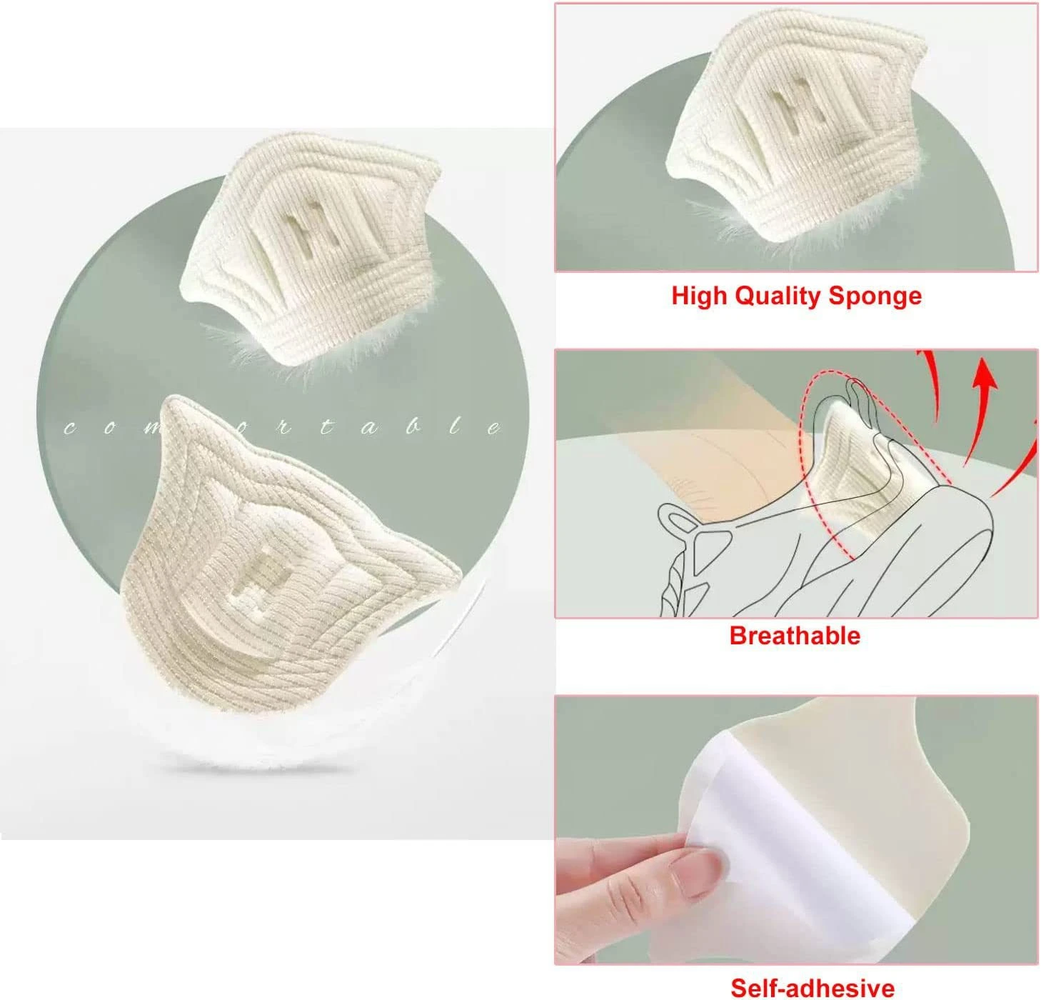 Shoe Heel Pads 1/2/3 Pairs Sneaker Heel Sticker Antiwear Adjustable