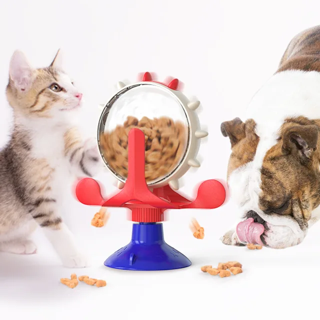 Cat Feeding Windmill Toy Interactive Slow Food Dispenser for Dogs and Cats Rotating Puzzle to Improve Iq and Pet Supply 6