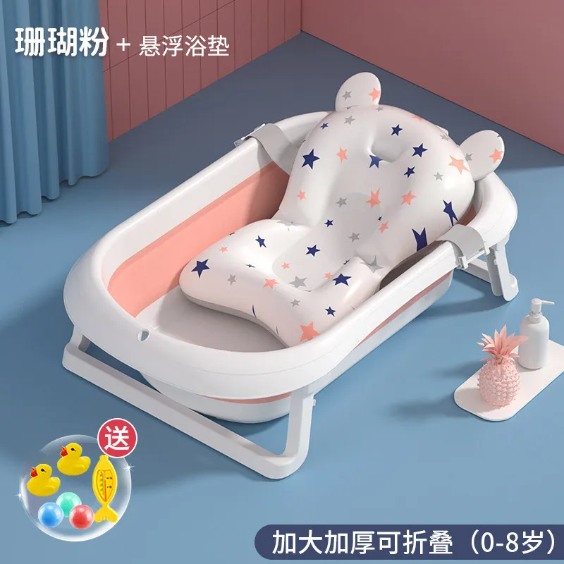 Bañera grande plegable para bebé, Cubo de baño, sentado y tumbado, hogar -  AliExpress