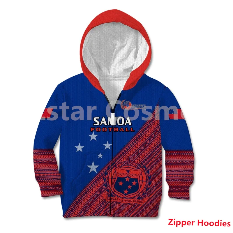 

Samoa Football Kid Hoodie Samoan Coat Of Arm Polynesian Sporty Style 3d printed Hoodies kids Pullover boy For Girl