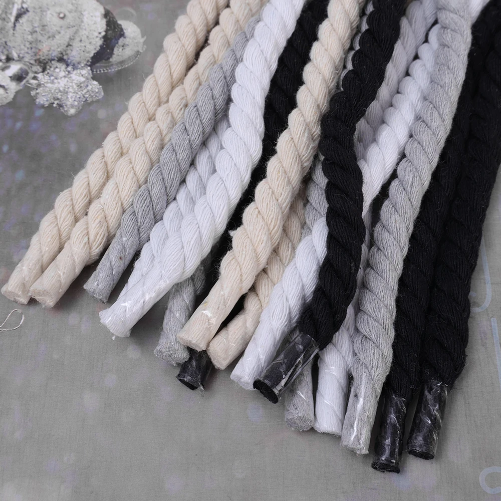 Fashion Cotton Linen Twist Weave Shoelaces Solid Color Rope Shoe Laces High Quality Women Men Sneakers Canvas Shoes Lace Strings