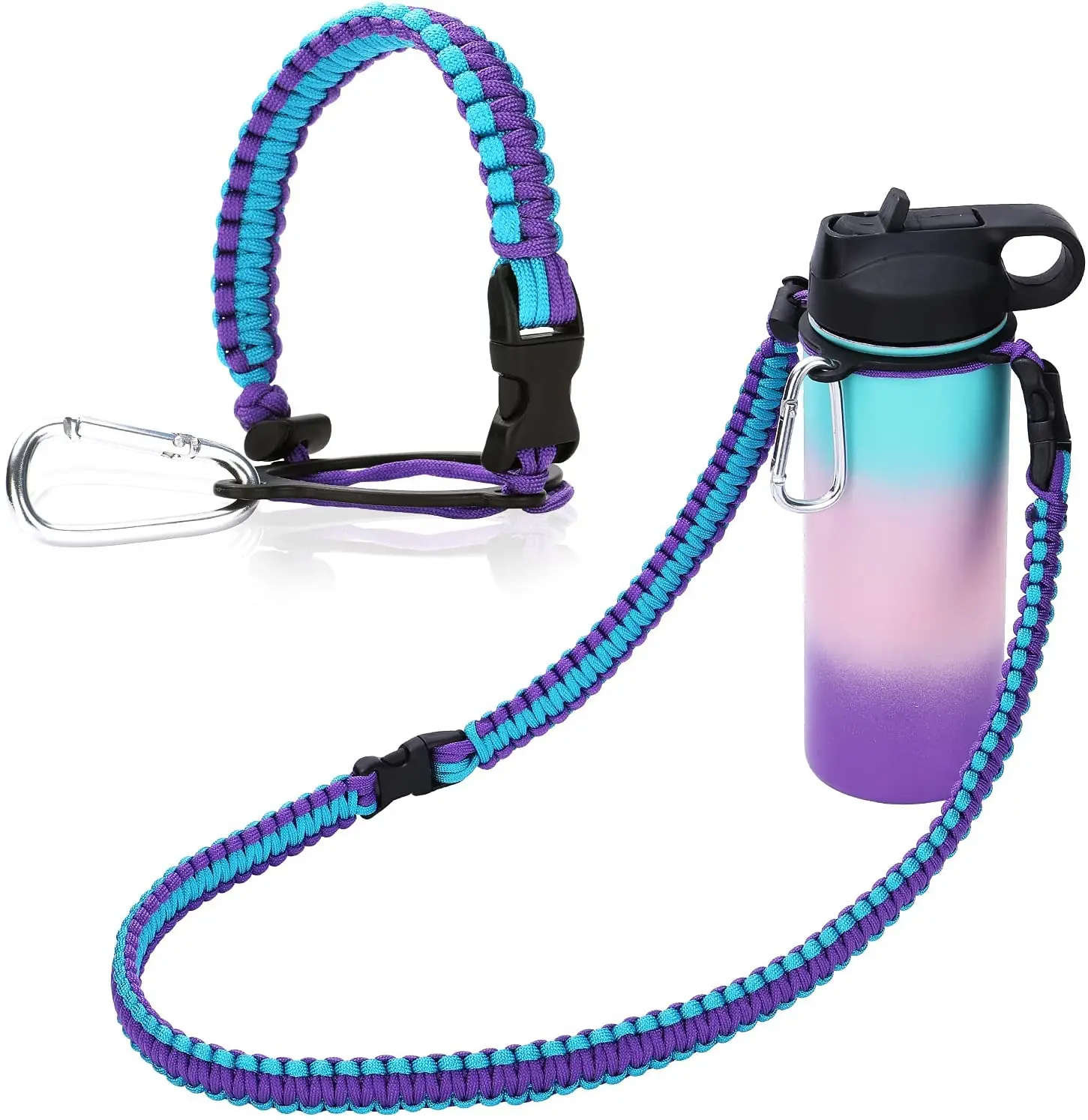 Sports Water Bottle Holder Braided Paracord Shoulder Strap - Temu