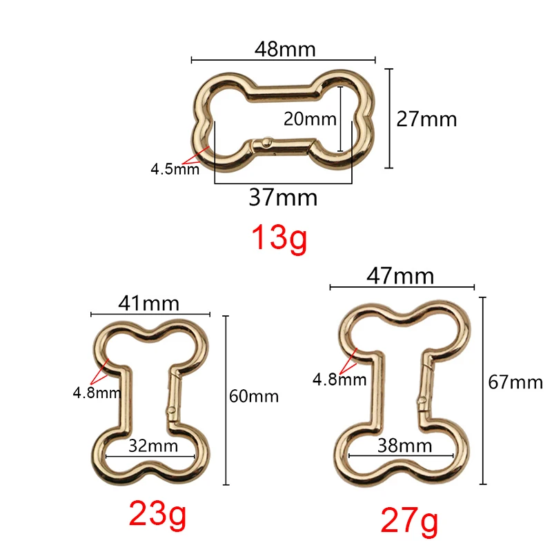20MM 32MM 38MM Bone Shape Metal Ring Hooks For Bags Shoulder Belt Strap Carabiner Spring Backpack Pendant Buckles Accessories