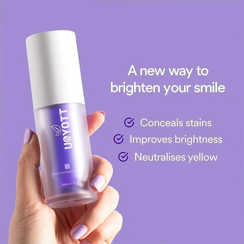 

30ml Tooth Cleansing Mousse Purple Bottled Press Toothpaste Whitens Cleansing Teeth Refreshes Dental Breath Stains Removal N4R1