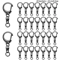 20 Quick - Release C Shape Keychain Accessories for Macramé and DIY Crafts (Black)