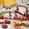 Battery Operated Action Locomotive Train Magnetic Connection Powerful Train Set Fit for Brio Wooden Trains and Tracks Kids Gifts 1