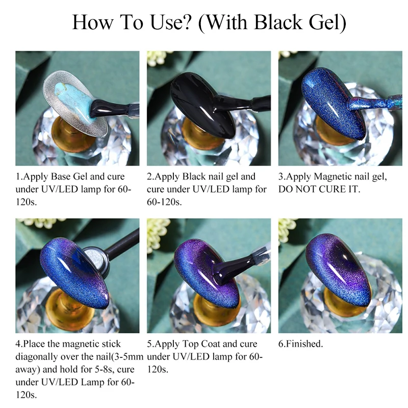 7/14Pcs Cat Magnetic Gel Nail Polish Set With Magnetic Stick Kit Sparkling For Manicure Soak Off Nail UV Gel Varnish Nail kit 6