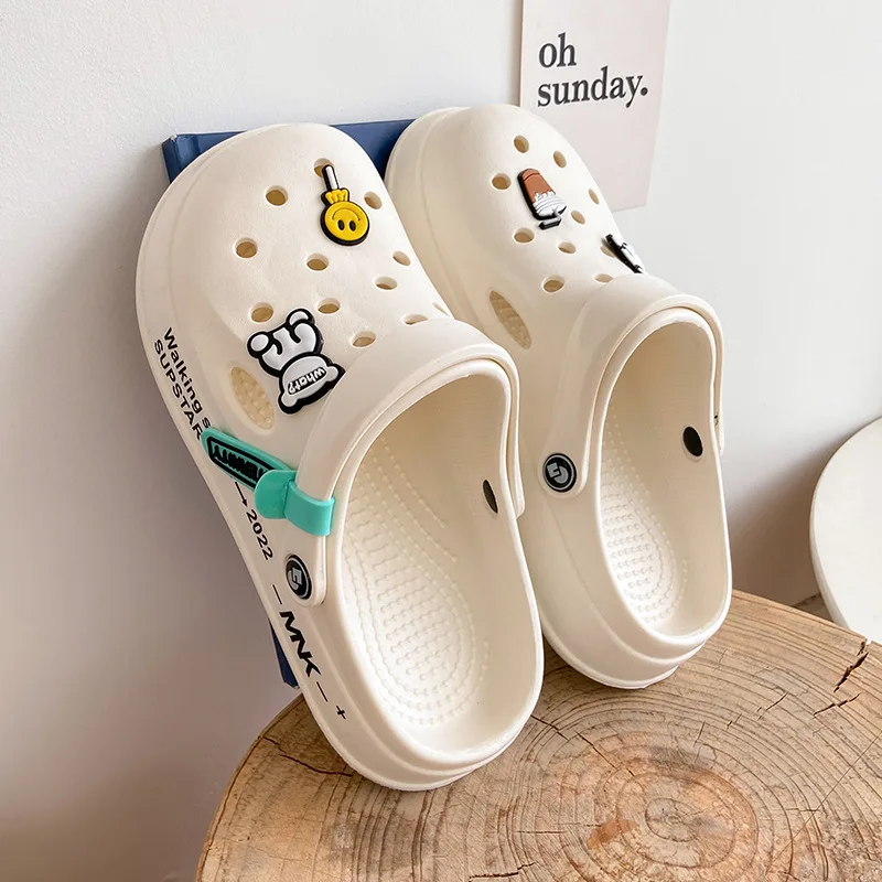 

Couple Summer Slippers Sandals Women Outdoor Clogs Shoes Thick Sole Slipper Female Flip Flops Eva Non-Slip Home Slides