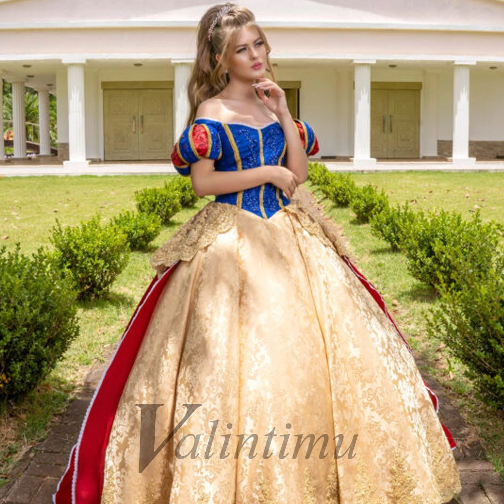 Valintimu Quinceanera Dresses Princess Sweet 16 Years Girl Birthday Party Dresses Corset Satin Abendkleider Vestidos De Baile