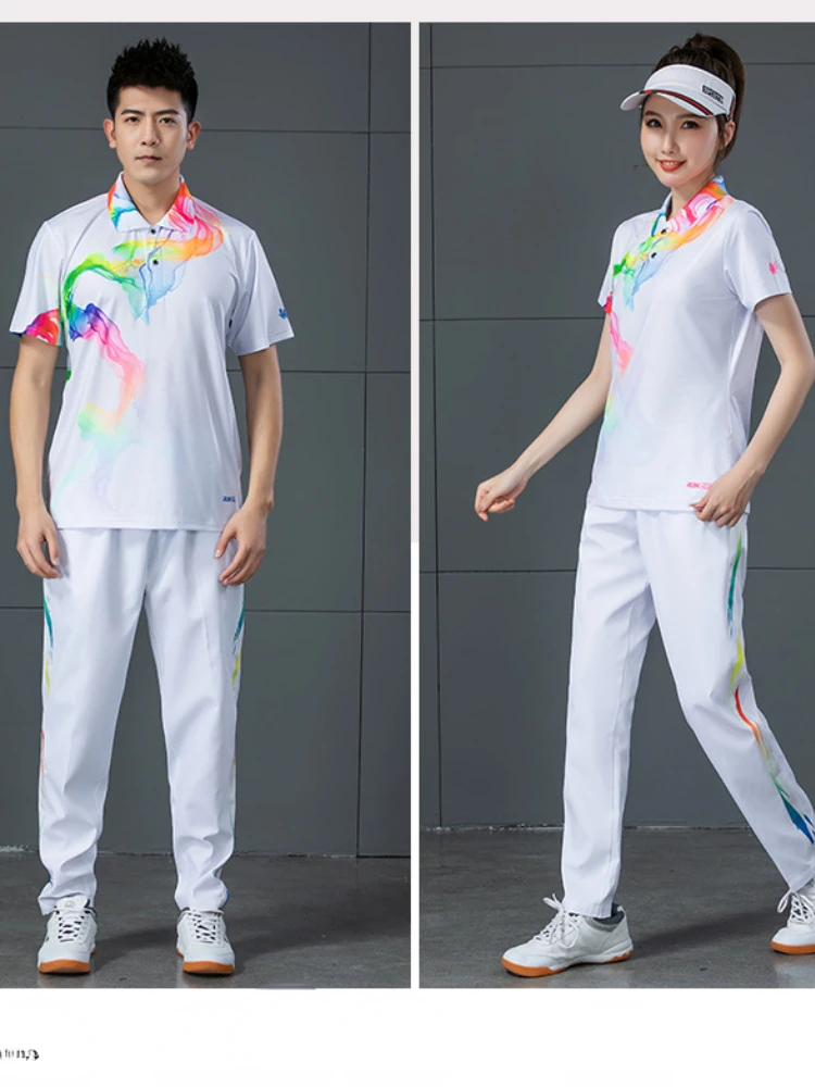 Badminton Suit Men And Women Top Table Tennis Tennis Shirt Summer Summer Short-sleeved Quick-drying Competition Training Suits