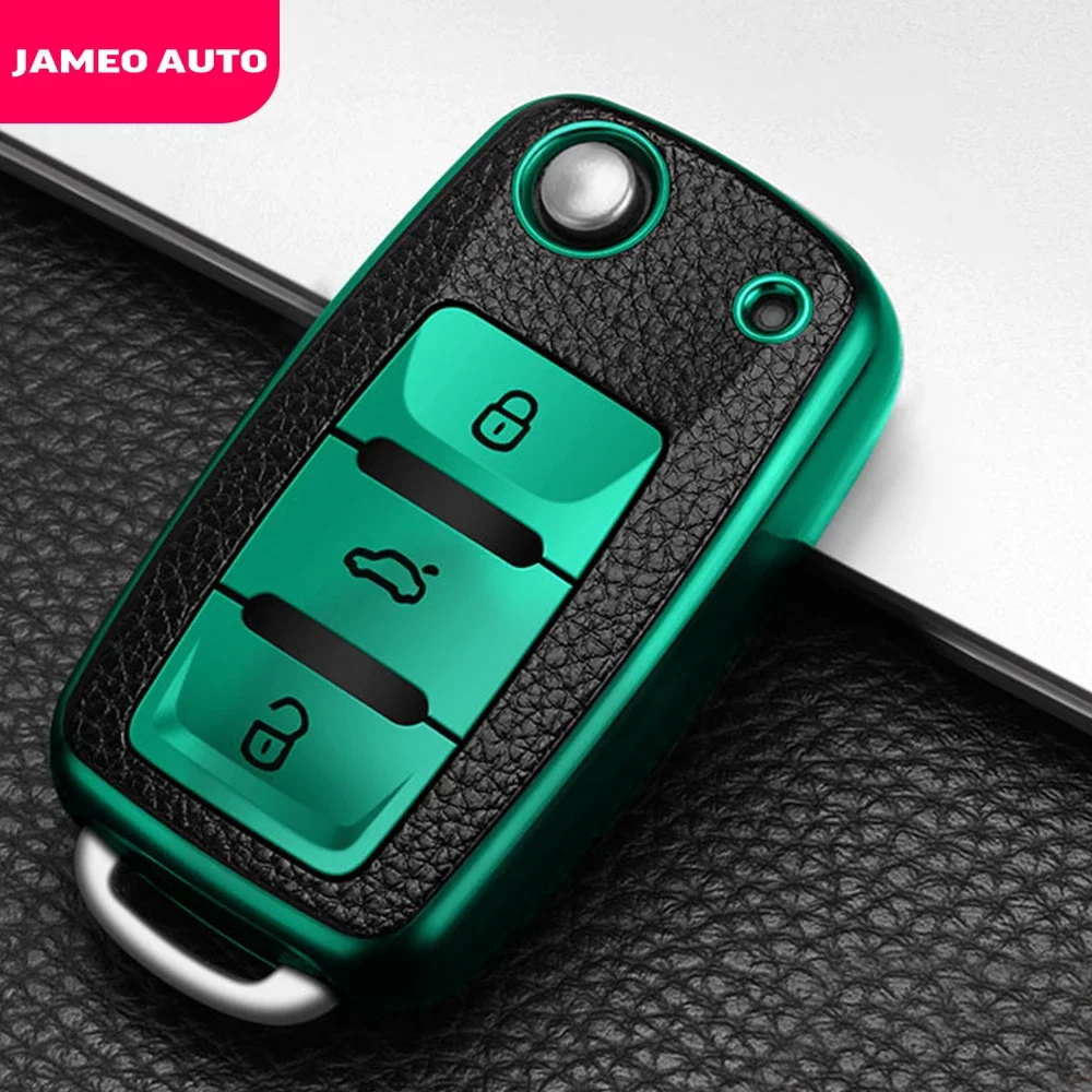 TPU Car Key Case Cover for Volkswagen VW Golf Bora Jetta Polo Golf Passat B8 for Skoda Octavia A5 A7 Fabia Seat Ibiza Leon key case cover key case