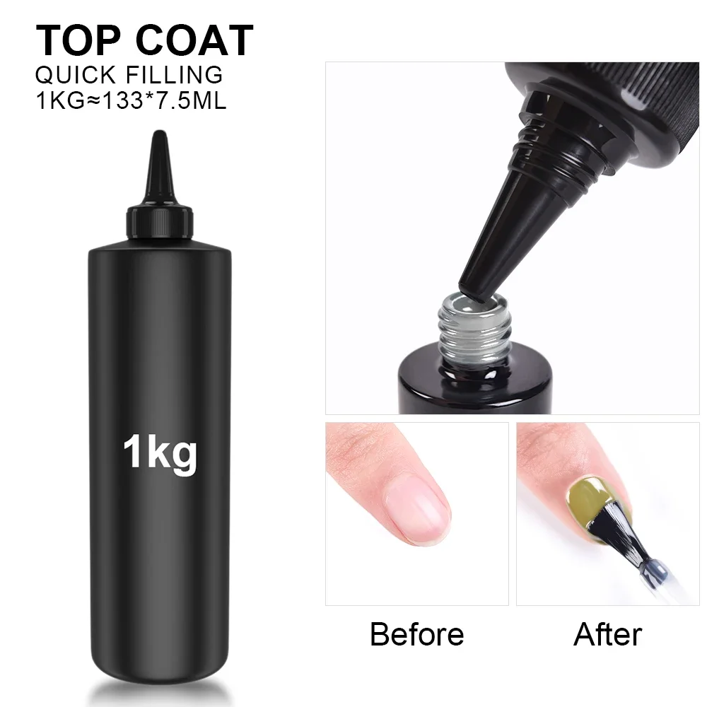 UV Gel Polish 1kg Soak off LED Lamp Colorful Nail Pure Varnishes Top Base Matte Coat Manicure Lacquers DIY Salon Press on Tips