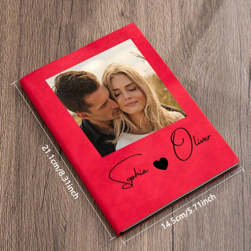 Personalized Custom A5 Notebook with Name and Photo Portrait