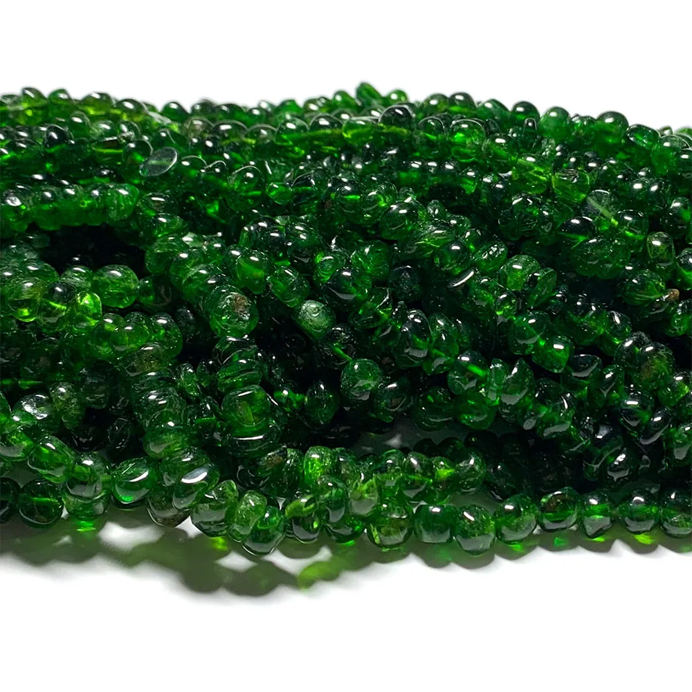 Veemake Natural Dark Green Chrome Diopside Nugget Free Form Fillet ...