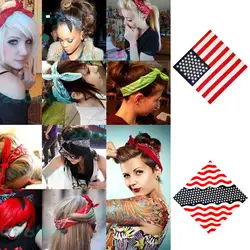 652F American Flag Bandanas Novelty Classic Motorcycle Face Mask Square Scarf Headwear Handkerchief Cowboy Wrap for Men Women