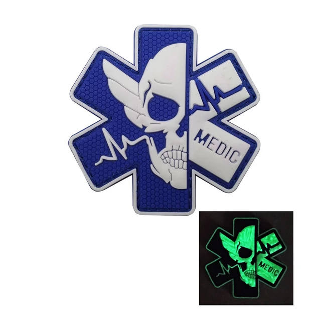 Medic Patch 3D PVC Rubber Paramedic Medical PATCH EMS EMT MED First Aid  Tactical Skull Military