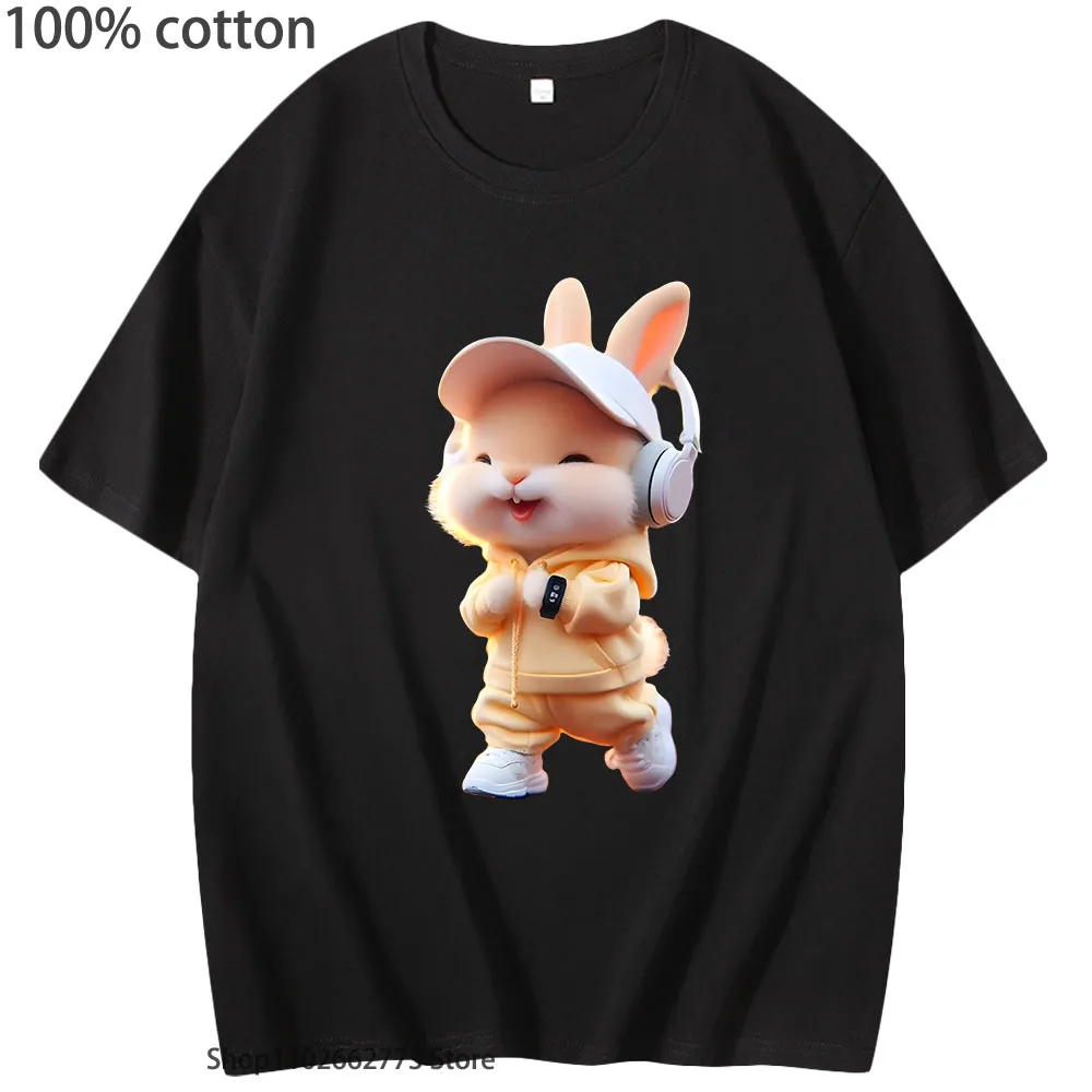 

The Cat Is Running T-Shirts Summer Sports Graphic Shirt Kawaii Cute Clothing Girls 100% Cotton Women/Men Casual Unisex Tee-shirt