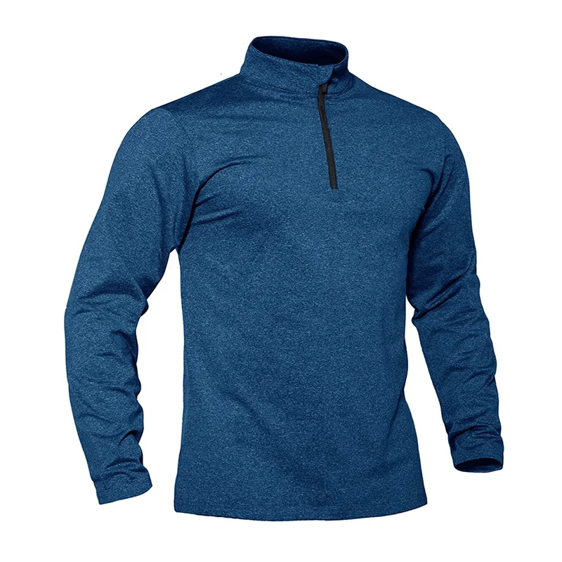 Men Spring Autumn Outdoor Sports T Shirts 1/4 Zip Long Sleeve Fleece Lined Cycling Hiking Trekking Fishing Jogging Tee Shirts sport t shirt long sleeve t shirt