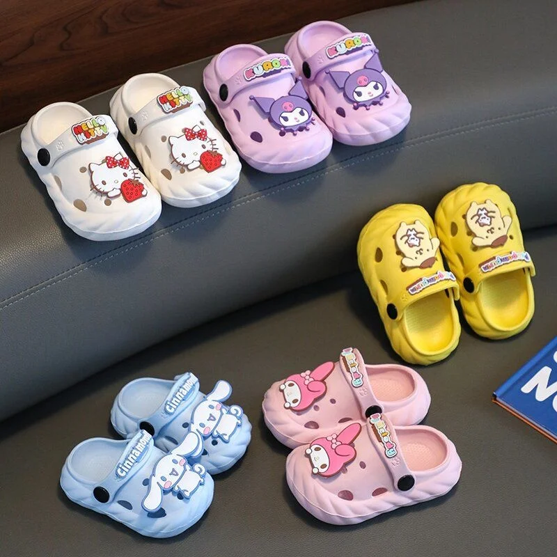 Sanrio Hellokitty Children Cave Shoes Cute Cartoons Kids Summer Garden Beach Slippers Sandals Cave Hole Baby Shoes For Boys Girl