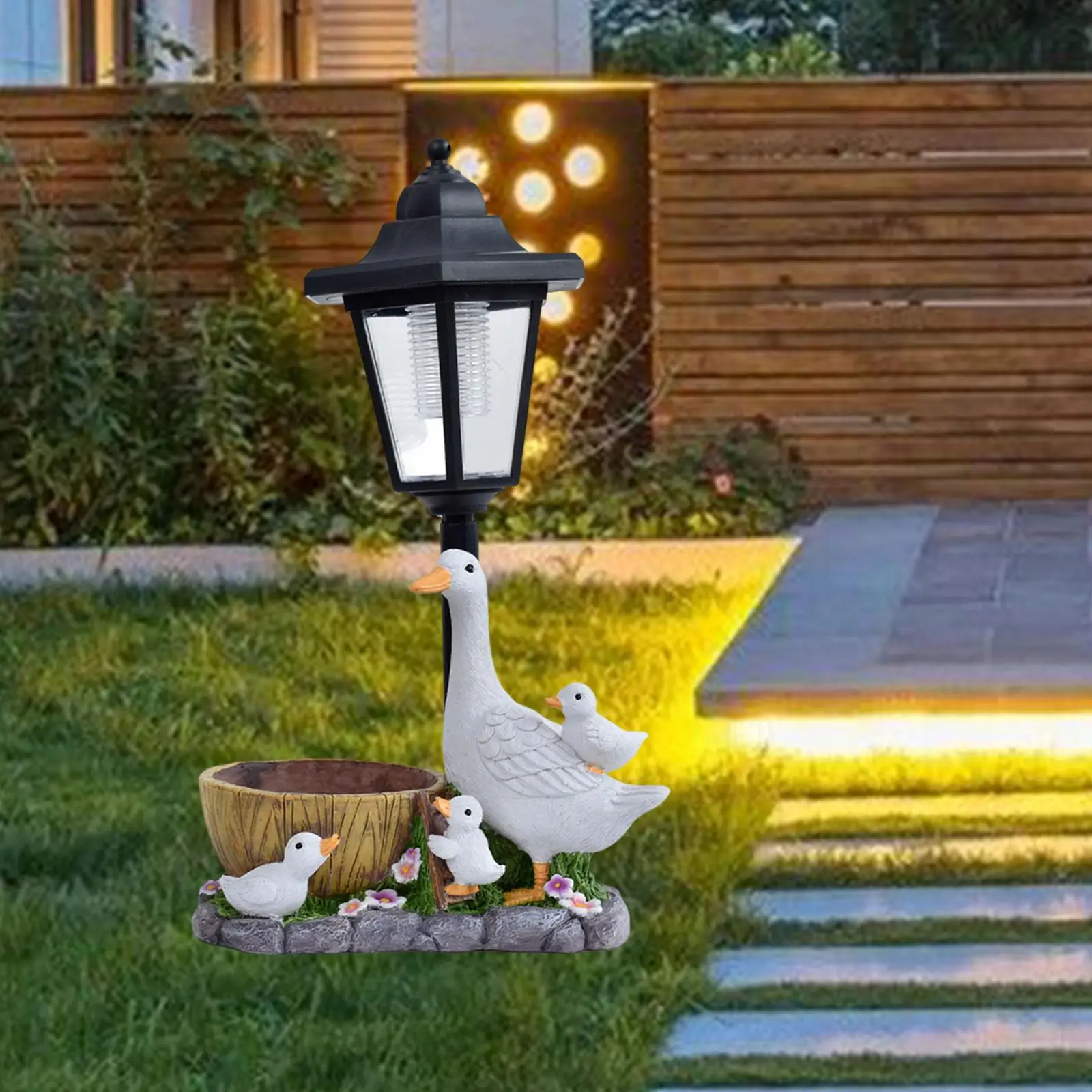 Garden Statue with Solar Lights Figurine Stylish Gift Crafts Flower Pot Resin Sculpture for Outside Yard Patio,Lawn Courtyard Garden Statue with Solar Lights Figurine Stylish Gift Crafts Flower Pot Resin Sculpture for Outside Yard Patio,Lawn Courtyard