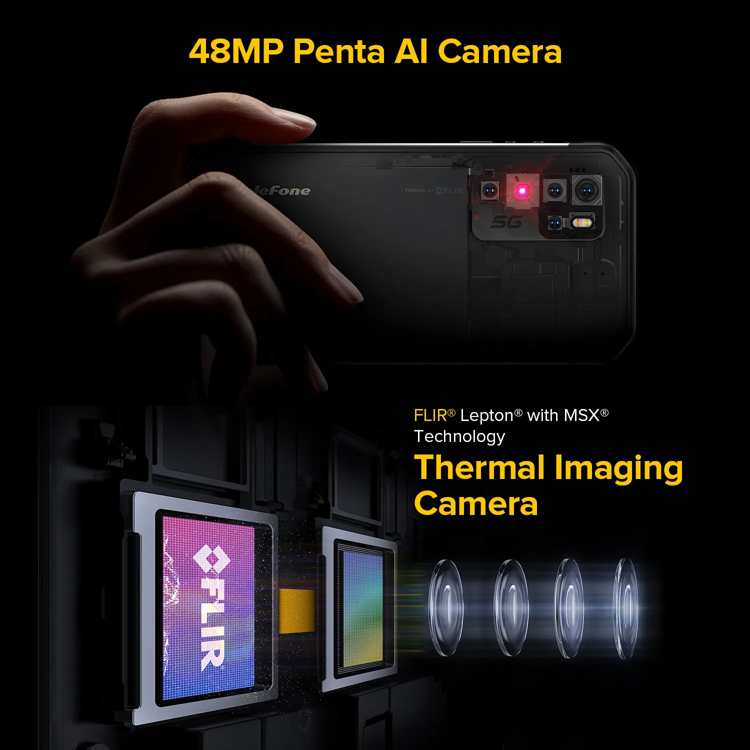 パンチホールカメラ】 uleFone ARMOR 11T 5G FLIR カメラ