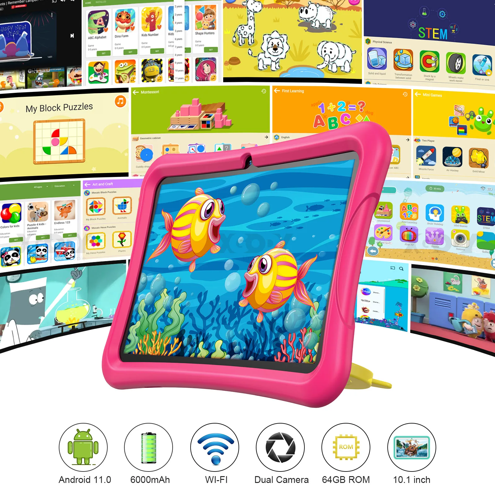 XGODY Tablet per bambini da 10 pollici per l'istruzione di studio